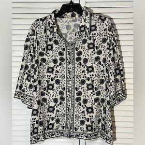 Max Studio Black and White Print Tunic NWT Size XL